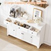 Storage cabinet, sideboard with 3 drawers and 4 doors, 55 inches with adjustable shelves for dining room living room entryway - 4 of 4