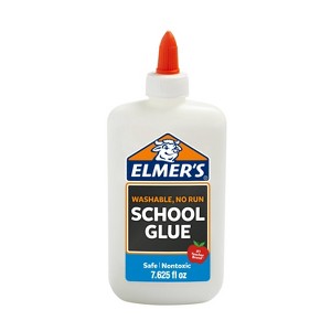 Elmer's 7.625oz Washable School Glue - White: Non-Toxic Liquid Glue for Paper, Clear Elmer's Glue Bottle - 1 of 4