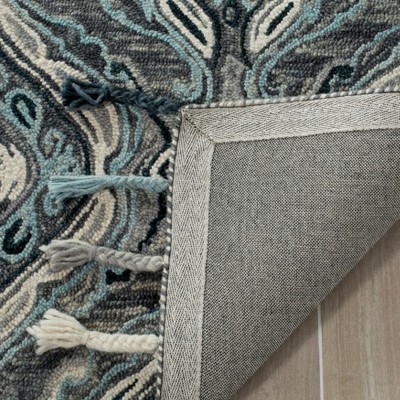 Hand-Knotted Gray Wool 8' x 10' Boho Area Rug