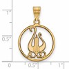 Black Bow Jewelry 14k Yellow Gold Plated Sterling Silver Alpha Chi Omega Greek Life Large Pendant - 2 of 3