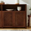 Rattan TV Stand for 75 Inch TV, Mid-Century Modern Entertainment Center with Storage Cabinets, Boho Wood TV Media Console - 4 of 4