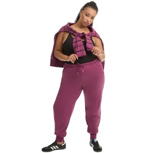 June + Vie by Roaman's Women's Plus Size French Terry Jogger - 1 of 4