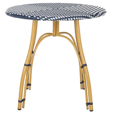 Kylie Round Bistro Table - Navy/White - Safavieh