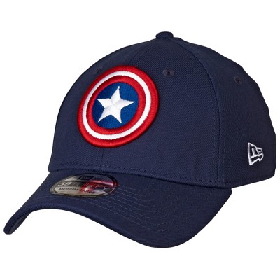 Adult Captain America Shield Symbol Color Block New Era 39Thirty Fitted Hat