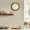 Seiko Octagon Shape Wall Clock - Medium Brown Solid Oak - 3 of 4