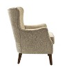 Nikolaus Comfy Living Room Armchair with Floral Fabric Pattern and Wingback | ARTFUL LIVING DESIGN - 3 of 4