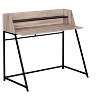 Vynxaria 48" Brown Office Table Laminate Black Metal Computer Desk Contemporary Home Office Workstation with Storage Shelves - 3 of 4