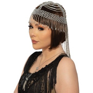 Forum Novelties Silver Beaded Headpiece - 1 of 2
