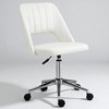 Mshliw Modern Mid-Back Armless Office Chair with Velvet Fabric, Adjustable Height, Swivel Wheels & Hollow Back Design for Home Office - 2 of 4