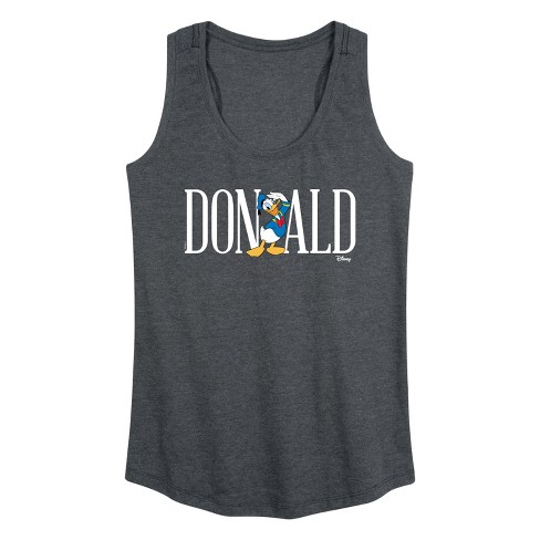 Women's Disney Donald Graphic Racerback Tank - Heather Charcoal - 2 X ...