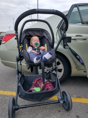 Evenflo Pivot VIZOR Travel System with LiteMax Infant Car Seat (Chasse Black)