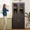 Mlezan 71" Storage Cabinet: Acrylic Glass Door with Lock, Adjustable Shelves. Steel Locker for School, Home, or Office Storage and Organization. - 4 of 4
