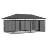 vidaXL Gazebo - 19.7'x9.8'x9' Anthracite, Outdoor Canopy with Mosquito Net, Powder-Coated Steel Frame, Garden Shelter, Backyard Sunroof - 2 of 4