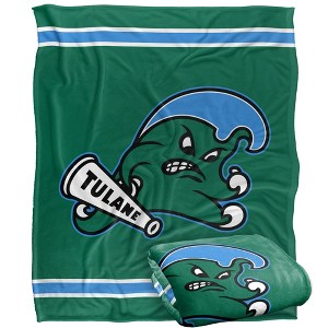 Tulane University Primary Logo Stripes Silky 50x60 Blanket, 1 Sided - 1 of 4