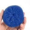 Unique Bargains Kitchen Knitted Mesh Bowl Dish Cleaning Sponges 3 Pcs Blue - 3 of 3
