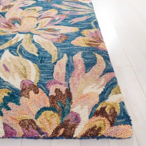 Blossom BLM462 Handmade Tufted Area Rug - Blue/Plum - 4' X 6' - Safavieh - 1 of 4