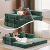 Whisen Sectional Compression Sofa Bed & Floor Futon Couch with Convertible Folding Design, Pillows and Armrests - 3 of 4