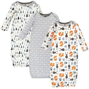 Hudson Baby Cotton Gowns, Moose and Fox, Preemie Newborn - 1 of 4