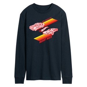 Men's - Hot Wheels - Valentine's You Make My Heart Race Long Sleeve Graphic T-Shirt - 1 of 4