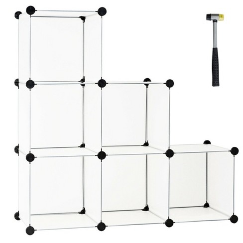 Way Basics Stackable Modular Storage 6 Cubes White