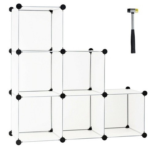 Costway 6 Cube Storage Shelf Organizer Bookcase Square Cubby Cabinet  Bedroom Black