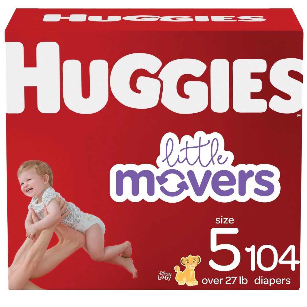 Huggies Little Movers Baby Disposable Diapers - Size 5 - 104ct