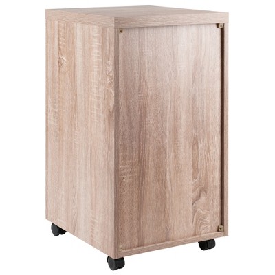 Kenner Brown and White 3-Drawer Lockable Mobile File Cabinet