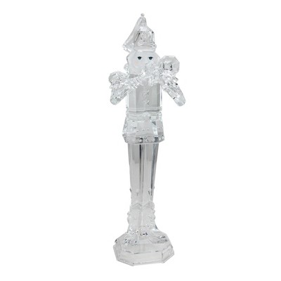 Roman 17.75" Icy Crystal Acrylic Trumpeting Christmas Nutcracker Figure