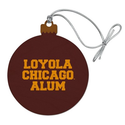 Loyola University Chicago Alumni Wood Christmas Tree Holiday Ornament