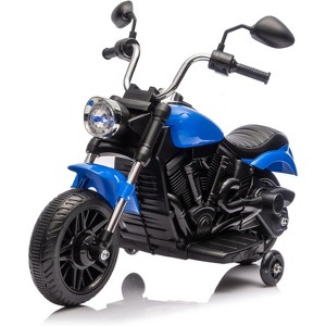 12V Kids Electric Motorcycle, Battery-Powered 3-Wheel Ride-On Bike with Training Wheels, Reverse, Headlight, Horn & Music, Motorcycle Toy - 1 of 1