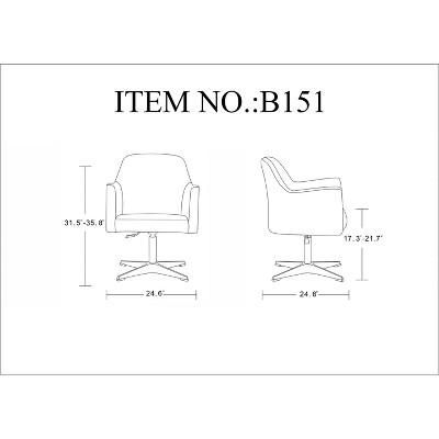 Pelo Orange Faux Leather Swivel Accent Chair Set