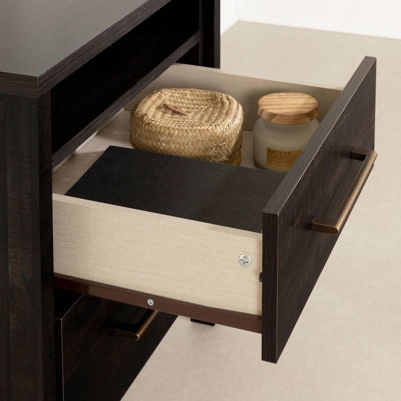 Gravity 2 Drawer Nightstand Rubbed Black - South Shore, 6 of 12