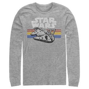 Men's Star Wars Millennium Falcon 77' Vintage Stripes Long Sleeve Shirt - 1 of 4