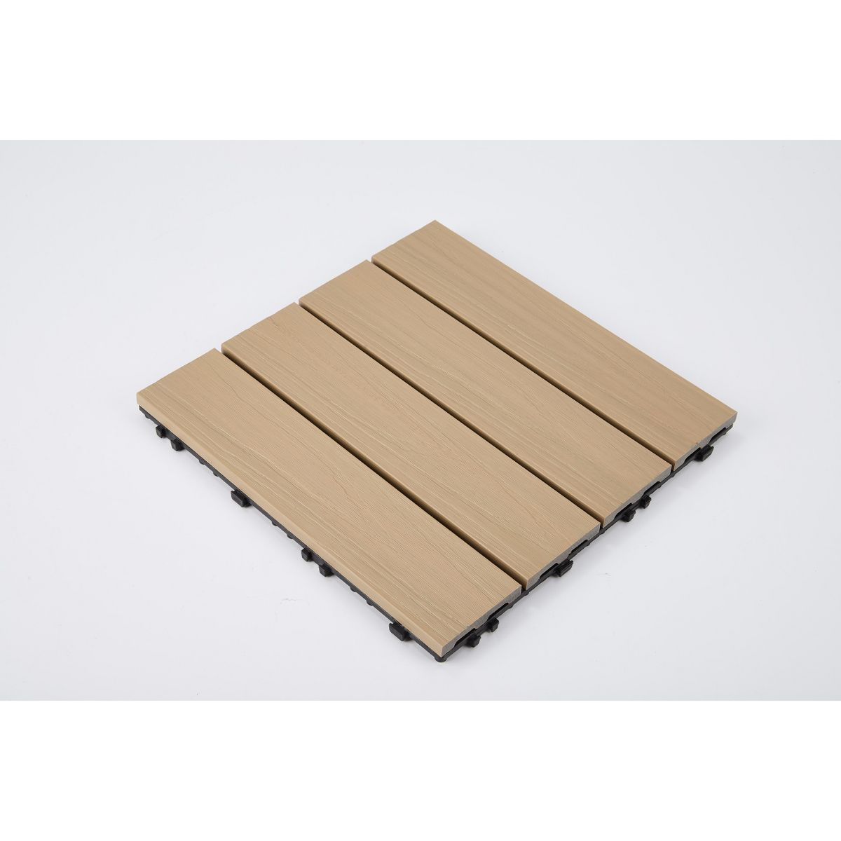Interlocking Composite Deck Tiles, Wood Grain Snap-In Outdoor Patio Flooring Tiles for Balcony, Backyard & Outdoor Walkway Decoration - thumbnail 9