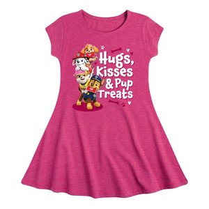 Girls' - Paw Patrol - Hugs Kisses Pup Treats Fit & Flair Cap Sleeve Dress - 1 of 3