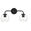 Elegant Lighting Genesis 2 light Black and Clear Bath Sconce - 2 of 4