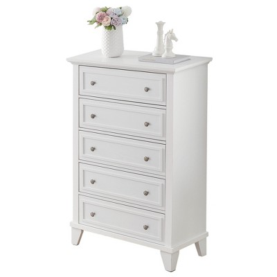 COZONY 48" Tall 5 Drawer Dresser for Bedroom, Wooden Chest of Drawers with Deep Storage, Modern Organizer w/Metal Handles for Living Room, Hallway