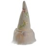 Northlight 10" Lighted Cream Sitting Gnome Figure Head with a Knitted Hat - 3 of 4