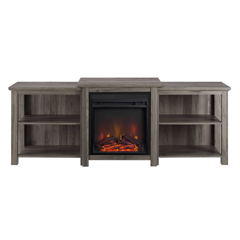 Tiered Open Shelf Electric Fireplace TV Stand for TVs up to 30" - Saracina Home, 4 of 7