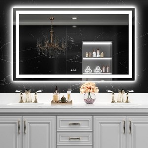 LED Mirror for Bathroom with Anti-Fog, 3 Colors Dimmable, Memory Function, Tempered Glass, ETL Listed, Wall-Mounted - 1 of 4
