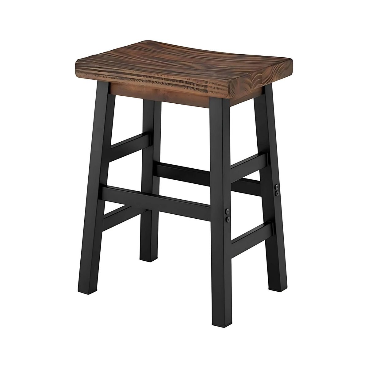 26" Pomona Counter Height Barstool with Metal Legs Brown - Alaterre Furniture - thumbnail 2