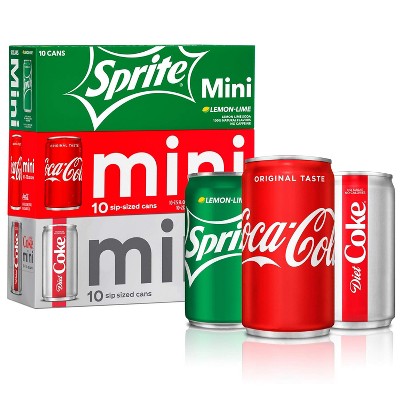 Coca-cola Mini Can Variety Pack, 7.5 Fl Oz, Pack Of 30 (10 Each Coke Classic, Diet Coke, Sprite)