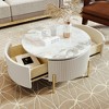 NicBex Coffee Tables for Living Room 31.5" Modern Round Coffee Table Accent Table with 2 Large Drawers Storage for Bedroom Office - 3 of 4