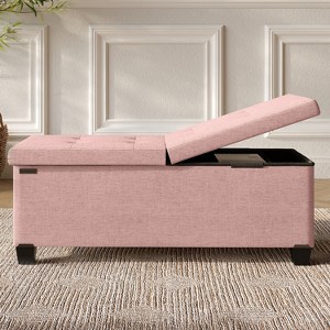 StorageBud Storage Ottoman for Bedroom End of Bed, Fabric Storage Bench, Large Storage Ottoman Bench, Entryway Bench with Storage - 1 of 4