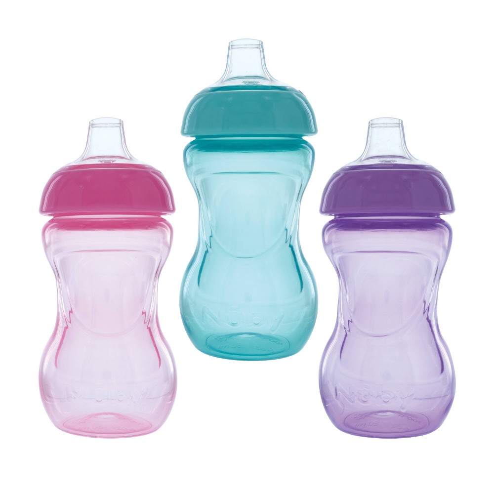 Photos - Glass Nuby 6oz Mini Gripper Cup - Girl - 3pk 