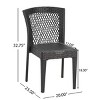 Outdoor Rattan Garden Dining Chairs Set of 2,Wicker Steel Stackable Patio Dining Chair,UV-Resistant Outdoor Dining Chair up to 400lbs-Coolbibila - 4 of 4