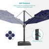 Sonkuki 11Ft Double Top Aluminum Cantilever Patio Umbrella with Base for Patio Deck Garden - 4 of 4