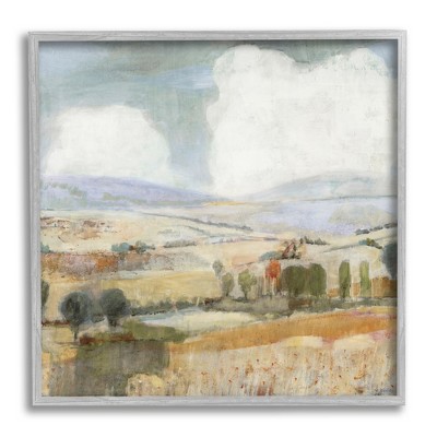 Stupell Industries Distant Farmland Trees Quaint Rural Landscape Scene Framed Giclee Art
