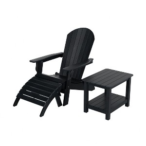 WestinTrends Tuscany HIPS¬¨‚Ä†Outdoor¬¨‚Ä†Patio¬¨‚Ä†Folding¬¨‚Ä†Adirondack¬¨‚Ä†Chair with Ottoman and Side Table (3-Piece) - 1 of 4