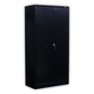 Black Industrial Steel Lockable Office Cabinet with Adjustable Shelving